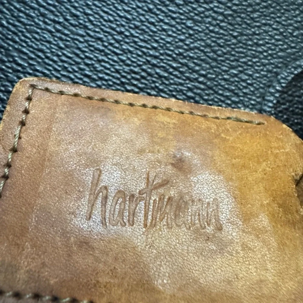 Hartmann I Santi Vintage Black Leather Portfolio Case Document Bag Made in Italy